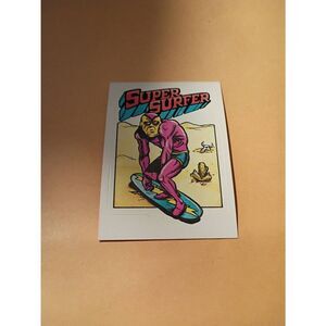 1983 General Mills Zero Heroe Trading Card Sticker Card Vintage #32 Super Surfer